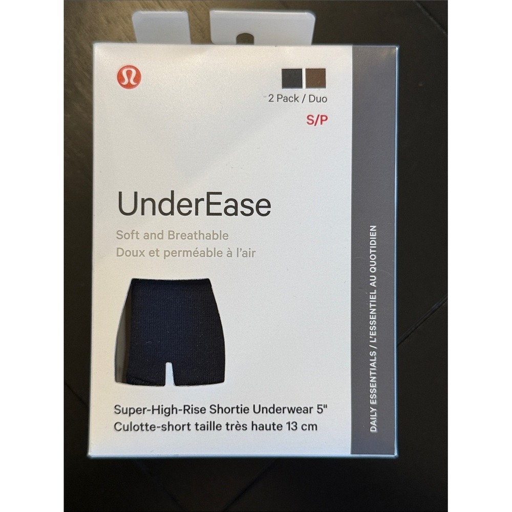 Lululemon UnderEase Super-High-Rise Shortie Underwear 5" 2-Pack Small NWT